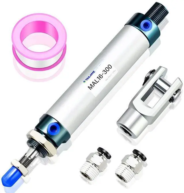 Main image of 16mm Bore 300mm Stroke Air Cylinder Double Action with Y Connector and 2Pcs 6mm Fitting MAL16x300