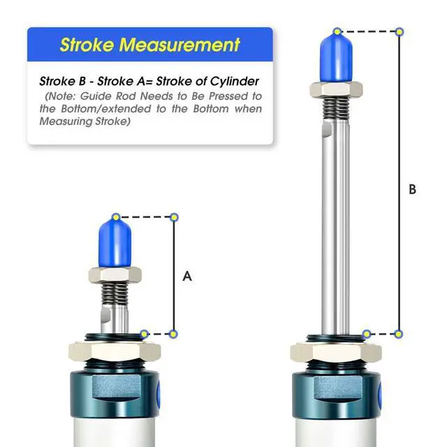 Alt view image 5 of 7 - 16mm Bore 300mm Stroke Air Cylinder Double Action with Y Connector and 2Pcs 6mm Fitting MAL16x300
