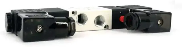 Alt view image 3 of 7 - Solenoid Valve AirTAC 4V220-08 DC12V 1/4"PT Double Solenoid 5/2 way Air Pneumatic Internal Pilot 21-114 PSI 5 Port 2 Position Have Memory Function.