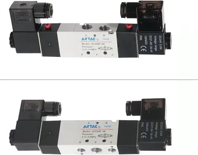 Alt view image 7 of 7 - Solenoid Valve AirTAC 4V220-08 DC12V 1/4"PT Double Solenoid 5/2 way Air Pneumatic Internal Pilot 21-114 PSI 5 Port 2 Position Have Memory Function.