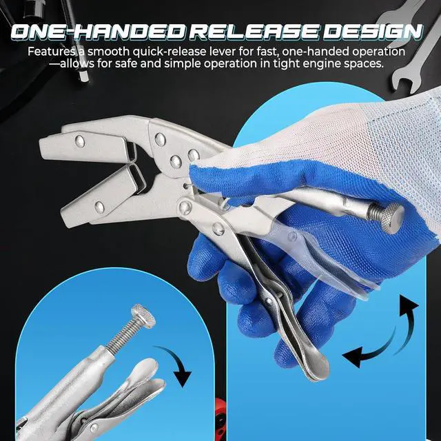 Alt view image 3 of 6 - 10" Radiator Hose Clamp Set, Heavy Duty Self-Locking Pinch Off Pliers, Universal for Automobile Radiator Pipes, Fuel Hoses, Water & Vacuum Lines, Pipe Sealing Lock Tool (4 Pack)
