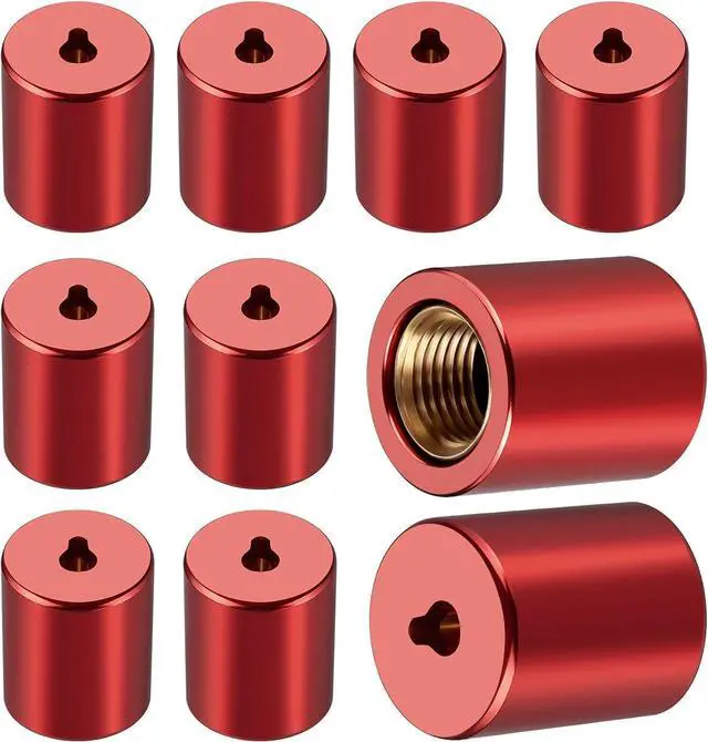 Main image of HVAC Locking Caps 1/4" Pink Brass 10 Pcs, Tamper-Resistant Service