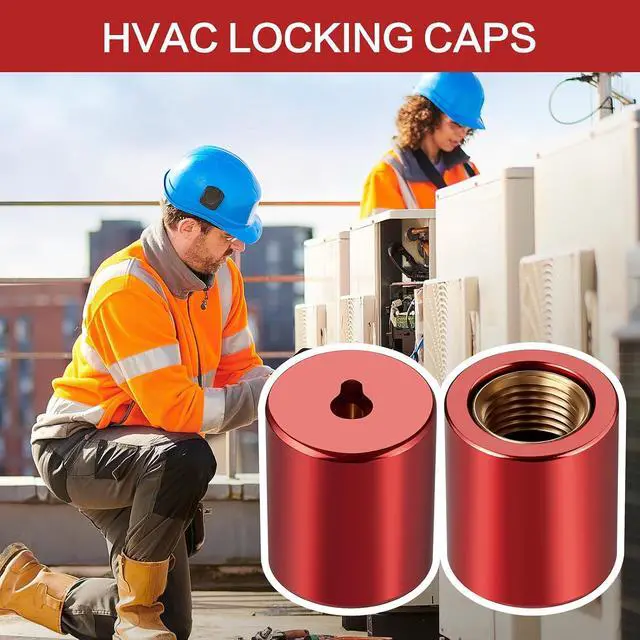 Alt view image 7 of 7 - HVAC Locking Caps 1/4" Pink Brass 10 Pcs, Tamper-Resistant Service