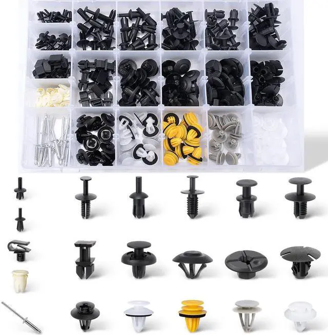 Main image of 200pcs for Mercedes Body Interior and Exterior Retainer Fastener Clip Assortment Bumper Cover Fender Liner Wheel Arch Lining & Splash Shield Retainer Door Trim Panel Clips Kit