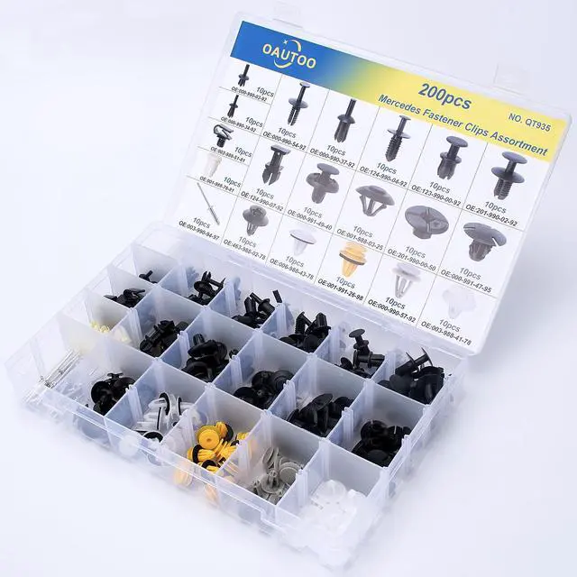 Alt view image 5 of 5 - 200pcs for Mercedes Body Interior and Exterior Retainer Fastener Clip Assortment Bumper Cover Fender Liner Wheel Arch Lining & Splash Shield Retainer Door Trim Panel Clips Kit