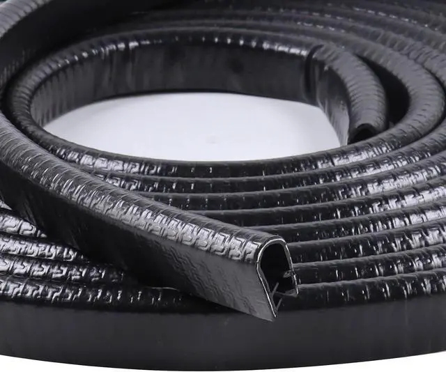 Main image of Edge Trim Black U-Channel Rubber Trim Edge with Steel 1/2" X 3/8" - Fit Gap 3/64" to1/4 Car Door Edge Sealing Strip PVC Weather Stripping with Metal, Metal Edge Protector, 20FT