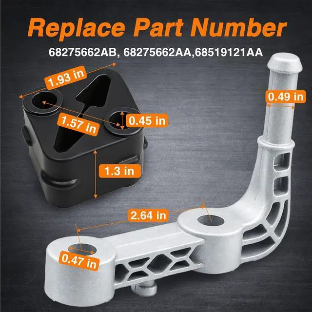 Alt view image 2 of 7 - Reinforced Rear Left & Right Exhaust Muffler Hanger Support Bracket Kit with Rubber Isolators Compatible with 2019-2024 Ram 1500 5.7L 6.2L, Replace 68275662AB 68395841AA 68519121AA