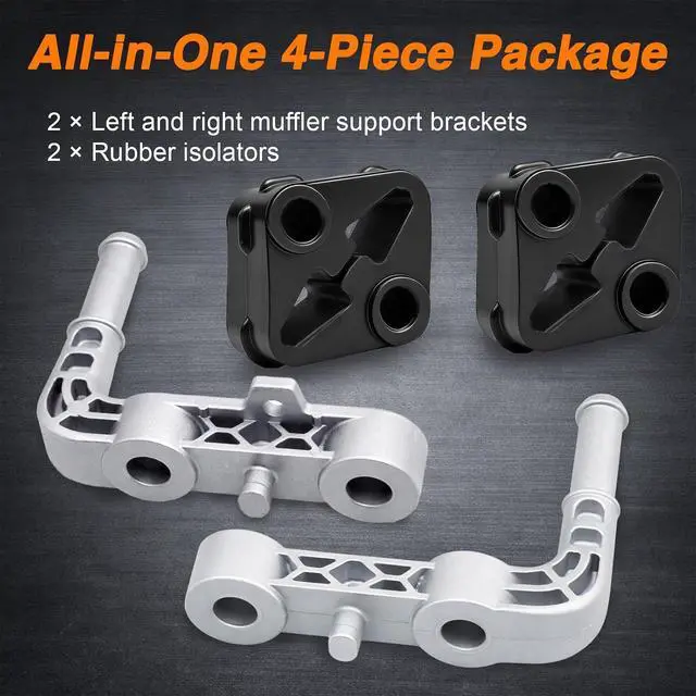 Alt view image 6 of 7 - Reinforced Rear Left & Right Exhaust Muffler Hanger Support Bracket Kit with Rubber Isolators Compatible with 2019-2024 Ram 1500 5.7L 6.2L, Replace 68275662AB 68395841AA 68519121AA