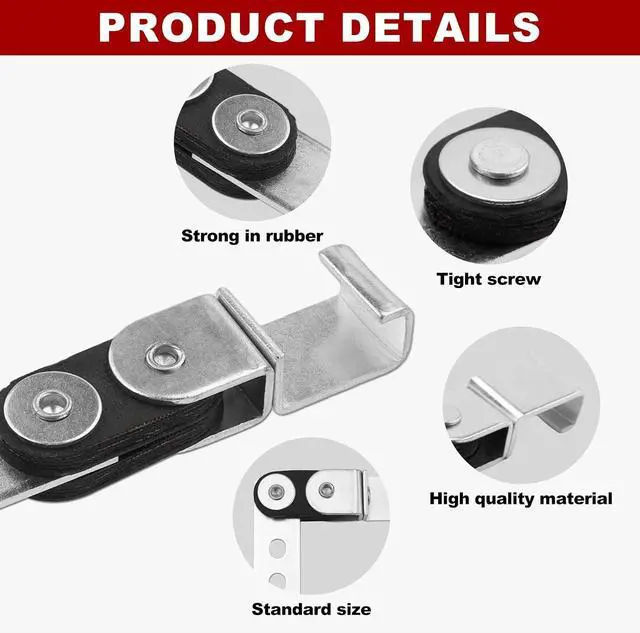 Alt view image 2 of 7 - 3" Exhaust Hangers Kit 12PC - 360° Swivel Clamps with Adjustable 2/4 Hole Brackets & 9.5" Bend Rods, Zinc Coated Complete Set for Muffler Pipe