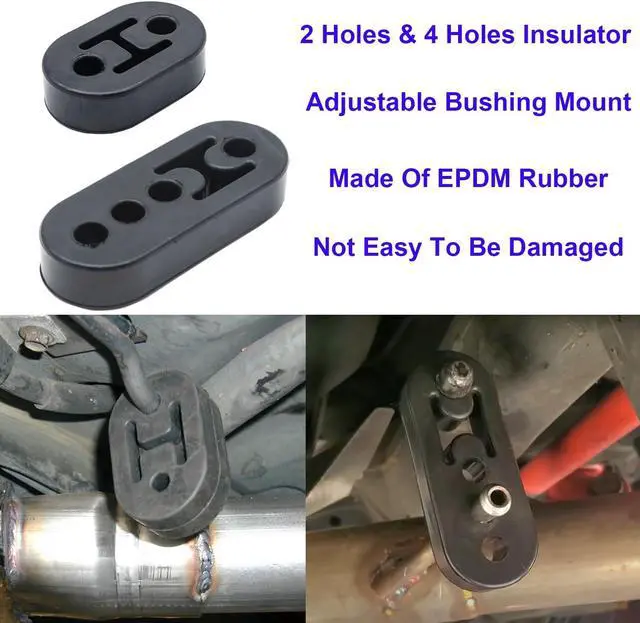 Alt view image 5 of 6 - 32PCS Heavy Duty Exhaust Hanger Rod Set 3/8"(10MM) Rod 90°7.6" Long & Straight 10" Long Exhaust Muffler Hanger Mild Steel Zinc Coated 2 Hole 4 Hole Insulator Mount Car Automotive Replacement