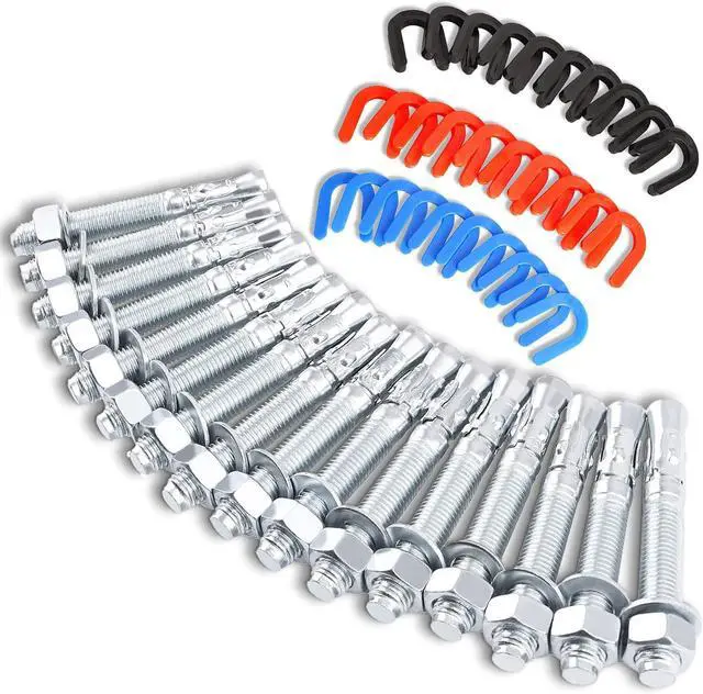 Main image of Car Lift Installation Kit with 16 x 3/4" x 5.5" Wedge Anchor Bolts and 30 Leveling Shims (1/4", 1/8", 1/16"), For 2 Post 4 Post Car Lift Precise Leveling Installation,46 Pcs