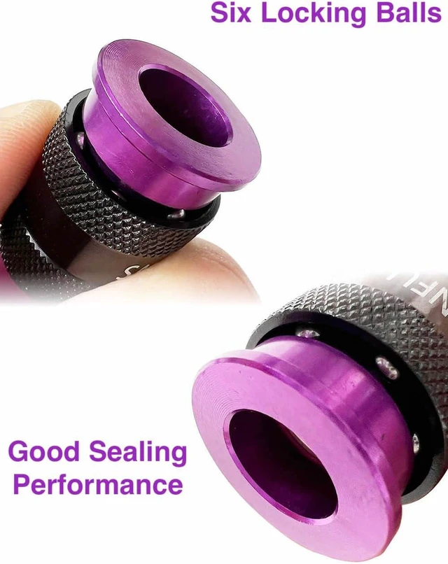 Alt view image 4 of 7 - Polyurethane (PU) Air Hose 1/4-Inch x 100ft Reinforced, Lightweight Anti-Low Temperature 300PSI, 1/4 Swivel Industrial Aluminum Quick Coupler & Plug, Bend Restrictor, Purple (100)