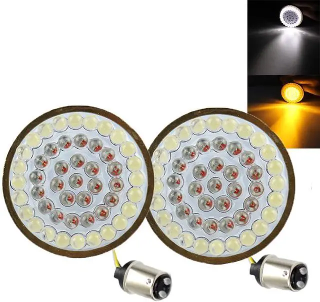 Alt view image 3 of 7 - 2" LED Turn Signals w/Running Light Bullet Style Front 1157 LED Turn Signal Kit for Harley