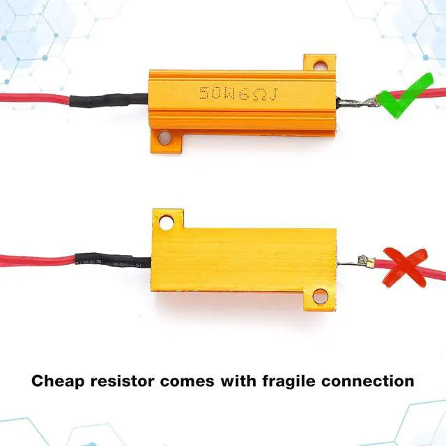 Alt view image 4 of 5 - 36 Pack 50W 6ohm Load Resistor Turn Signal LED Kit Fix Fast Flash Blink Error Code Flickering Resistor for LED Lights Bulb Headlights Tail Light License Plate DRL
