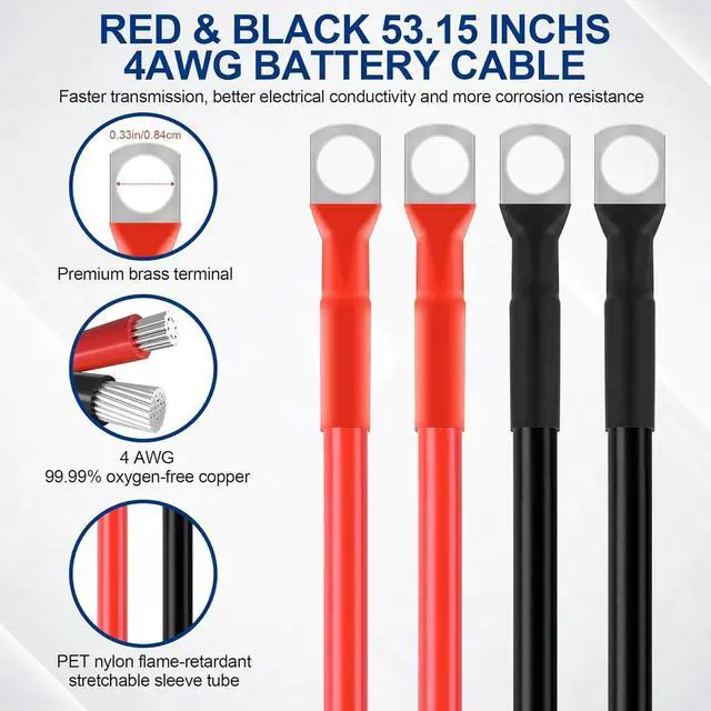 Alt view image 4 of 6 - 250A Remote Battery Terminals 3/8" Stud Battery Jump Post with Heavy Duty Mounting Bracket and 4AWG Cable Battery Charging Post Kit Battery Relocation Kit for UTV RV Auto Trucks Mowers Boats