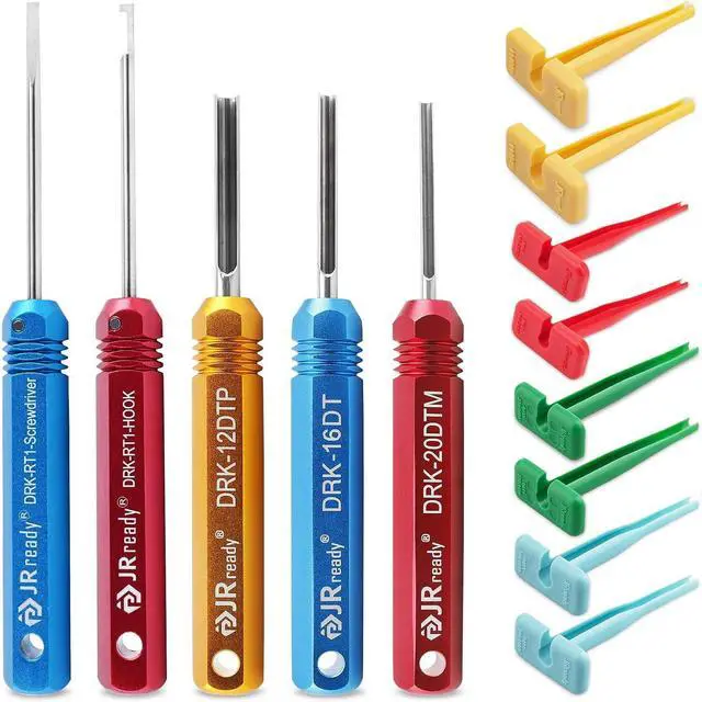 Main image of ST5236 Deutsch Pin Extractor Tool for 16#12#20# Solid/Stamped Contacts 10-22 AWG, Terminal Removal Tool Kit with Steel DRK-RT1 for Deutsch DT,DTM,DTP Series Connector 13PCS