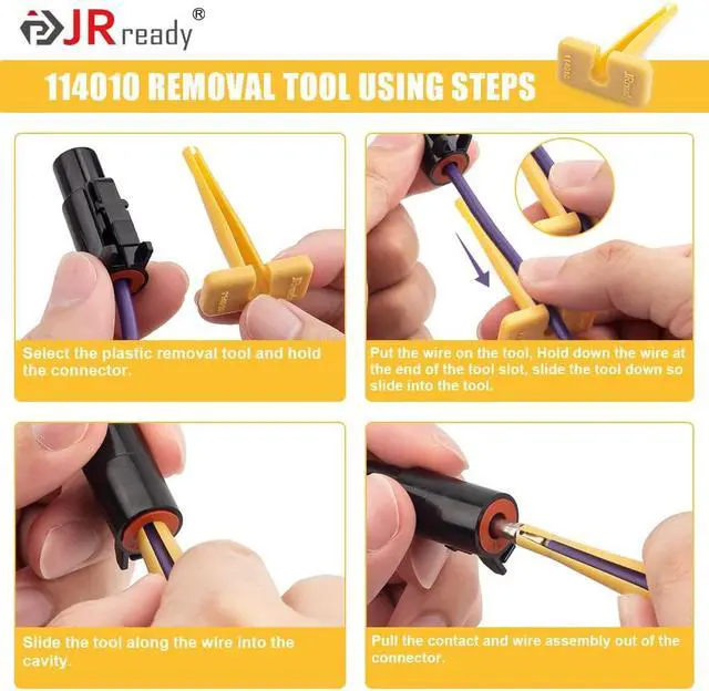 Alt view image 6 of 7 - ST5236 Deutsch Pin Extractor Tool for 16#12#20# Solid/Stamped Contacts 10-22 AWG, Terminal Removal Tool Kit with Steel DRK-RT1 for Deutsch DT,DTM,DTP Series Connector 13PCS