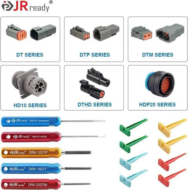 Alt view image 7 of 7 - ST5236 Deutsch Pin Extractor Tool for 16#12#20# Solid/Stamped Contacts 10-22 AWG, Terminal Removal Tool Kit with Steel DRK-RT1 for Deutsch DT,DTM,DTP Series Connector 13PCS