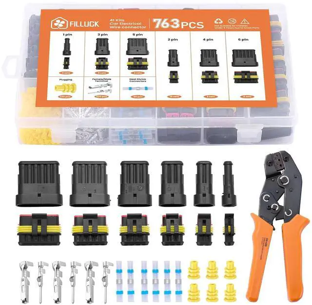 Main image of 763 pcs Pin Connector Kit, Automotive Electrical Wire Connectors