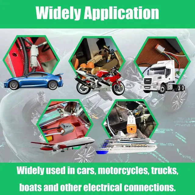 Alt view image 7 of 7 - 198 PCS Deutsch DT Grey 4 Pin Connectors 16 Set, Waterproof Electrical Wire Connector with Stamped Contacts and Seal Plug for Truck, Off-Road Vehicles, Construction, Agriculture, Motorcycle Wiring