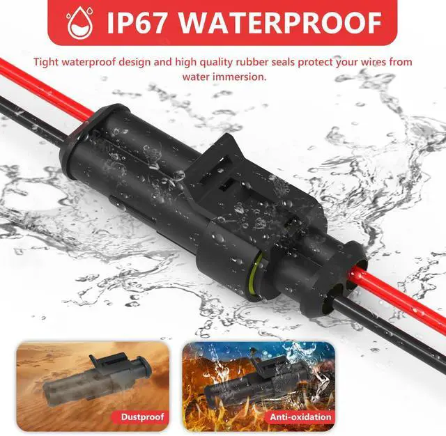 Alt view image 3 of 7 - 993PCS 68 Sets Automotive Weatherpack Connector Kit with Crimper 1/2/3/4/5/6 Pin Waterproof Auto Electrical Wire Connectors Weather Pack Connectors Crimping Tool 20-14 AWG