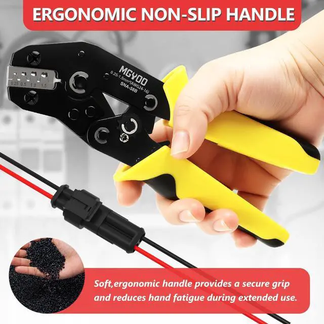 Alt view image 6 of 7 - 993PCS 68 Sets Automotive Weatherpack Connector Kit with Crimper 1/2/3/4/5/6 Pin Waterproof Auto Electrical Wire Connectors Weather Pack Connectors Crimping Tool 20-14 AWG