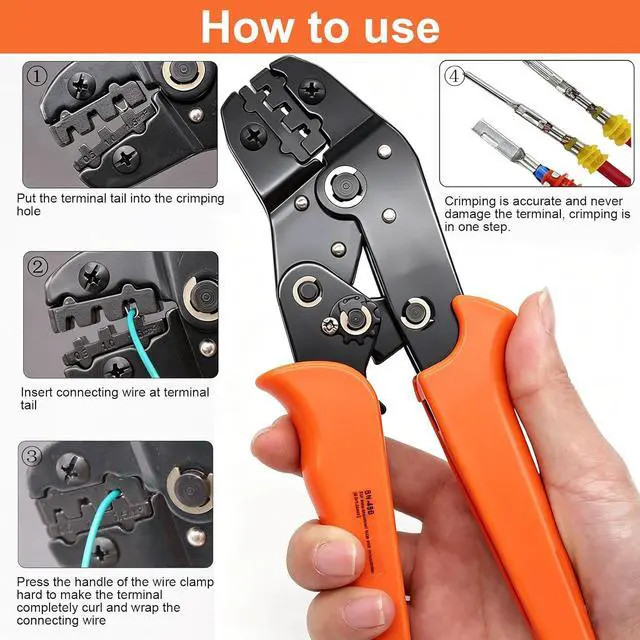 Alt view image 5 of 7 - 1008PCS 63 Sets Waterproof Automotive Wire Connectors Kit 1/2/3/4/5/6 Pin Automotive Replacement Electrical Accessories Plug Connectors Kit Male and Female Connector with Ratchet Crimping Tool