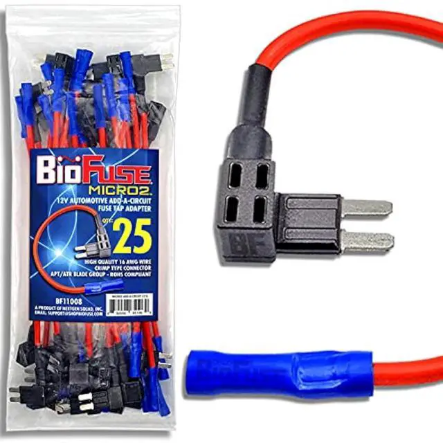 Main image of 12V Micro2 25 Piece Add-a-Circuit Car Fuse Tap and Holders Pack (Lot of 25 Automotive Micro 2 Blade Fuse Adapters)
