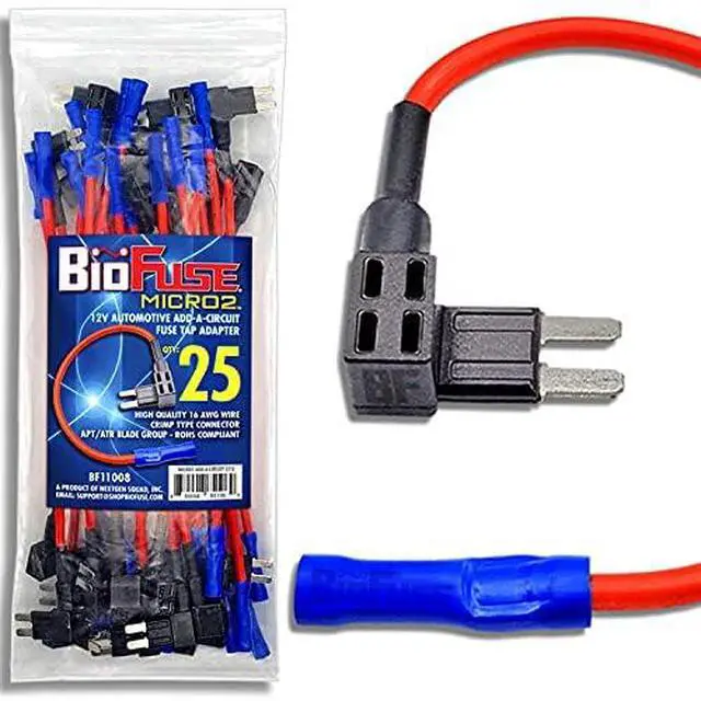 Alt view image 2 of 6 - 12V Micro2 25 Piece Add-a-Circuit Car Fuse Tap and Holders Pack (Lot of 25 Automotive Micro 2 Blade Fuse Adapters)