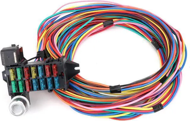 Alt view image 7 of 7 - 14 Circuit Wiring Harness Universal for Street Muscle Car Hot Rod Rat XL Copper Wire Harness 12V Fuse Wiring Harness Kit Compatible with Chevy Ford Chrysler Mopar Muscle Car