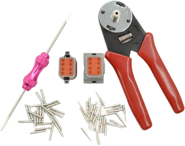Alt view image 7 of 7 - 416 PCS Deutsch DT Connector Kit, 2 3 4 6 8 12 Pin Automotive Connectors with Crimping Pliers (14-20AWG) & Removal Tool, IP67 Gray Waterproof Housing, Deutsch 16# Solid Contacts