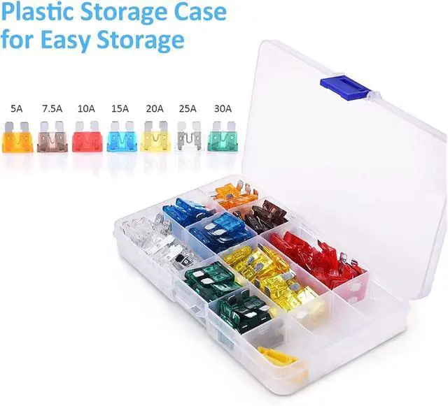 Alt view image 3 of 6 - Car Truck 120pcs Blade Fuses Standard Fuse Assortment kit Universal with 10pcs 14 AWG Inline Fuse Holder &