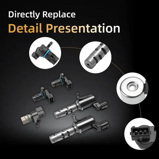 Alt view image 5 of 5 - Engine Variable Valve Timing VVT Solenoid w/Crankshaft & Camshaft Position Sensor Kit, for Hyundai Elantra Tiburon Tucson, for Kia Soul Spectra5 Sportage, L4 2.0L, 2004-2010, 2435523763