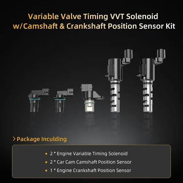 Alt view image 4 of 5 - Engine Variable Valve Timing VVT Solenoid w/Crankshaft & Camshaft Position Sensor Kit, for Hyundai Elantra Tiburon Tucson, for Kia Soul Spectra5 Sportage, L4 2.0L, 2004-2010, 2435523763
