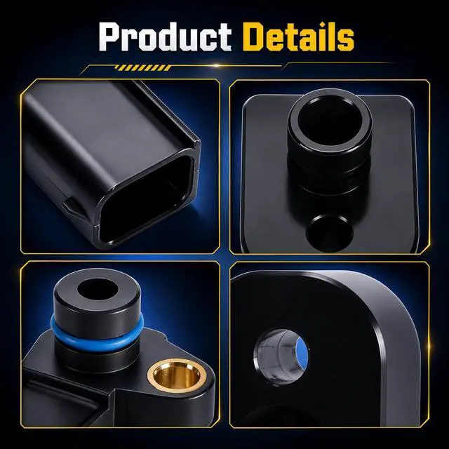 Alt view image 4 of 7 - 6.7L Powerstroke MAP Sensor with Black Spacer Kit for 2011-2019 Ford F-250 F-350 Super Duty Diesel, Manifold Absolute Pressure Sensor, Replaces BC3Z-9F479-A BC3Z9F479B BC3Q-9F479-AD CX2372