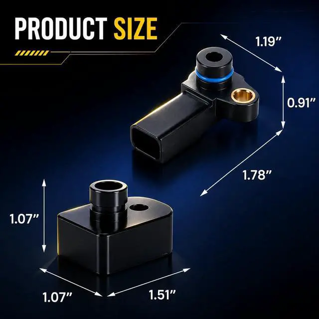 Alt view image 7 of 7 - 6.7L Powerstroke MAP Sensor with Black Spacer Kit for 2011-2019 Ford F-250 F-350 Super Duty Diesel, Manifold Absolute Pressure Sensor, Replaces BC3Z-9F479-A BC3Z9F479B BC3Q-9F479-AD CX2372