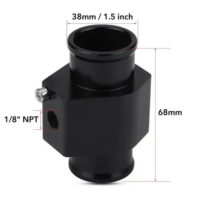 Alt view image 2 of 7 - Automotive Engine Radiator in-Line Hose Fitting Adapter Water Temperature Thermostat Sensor Electric Fan Switch Kit (38mm, 180'F On - 165'F Off)