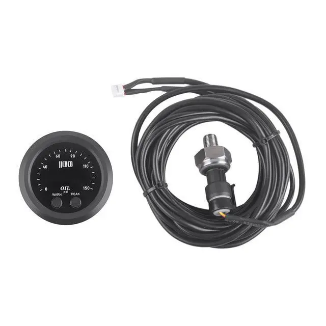 Alt view image 7 of 7 - Universal Oil Pressure Gauge Kit 2-1/16" (52mm) 150 PSI - Digital Meter Red Display with 1/8NPT Electronic Sensor - for Boat Marine Car Auto Truck Automotive Gauge Sets
