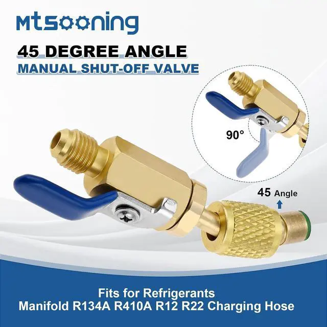Alt view image 2 of 7 - R12 R22 R410A Valve Core Remover Installer Kit,3PCS 45°Ball Valve Adapter
