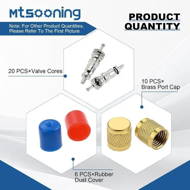 Alt view image 5 of 7 - R12 R22 R410A Valve Core Remover Installer Kit,3PCS 45°Ball Valve Adapter