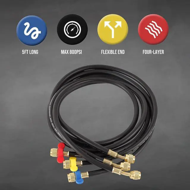 Alt view image 5 of 7 - AC R1234YF R134A Gauge Set, Automotive Manifold Gauge Compatible with R1234YF and R134A Refrigerants, Works on Car Freon Charging and Evacuation