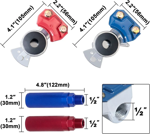 Alt view image 5 of 7 - 15FT Semi Truck Air Line Kit, 3-in-1 ABS 7 Way Electrical Cable & Air Brake Hoses with Glad Hands & Gladhand Handles for Trailer Tractor