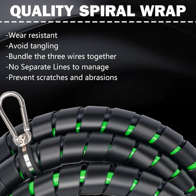 Alt view image 6 of 7 - 15FT Semi Truck Air Line Kit, 3-in-1 ABS 7 Way Electrical Cable & Air Brake Hoses with Glad Hands & Gladhand Handles for Trailer Tractor