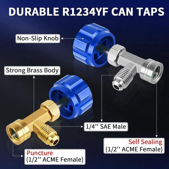 Alt view image 3 of 7 - R1234yf Adapter Kit with Self-Sealing & Puncture R-1234yf Can Tap