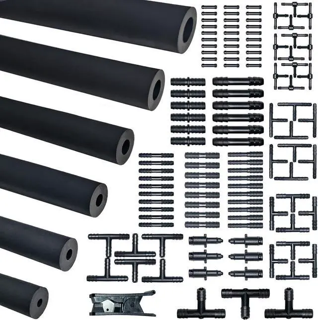 Main image of Silicone Vacuum Hose Kit 10FT 6PCS 1/8" 5/32" 3/16" 1/4" 5/16" 3/8" With Vacuum Connector 12 Sizes 113PCS,Tube Cutter,Matte Black Tubing,Automotive Marine & Industrial Use