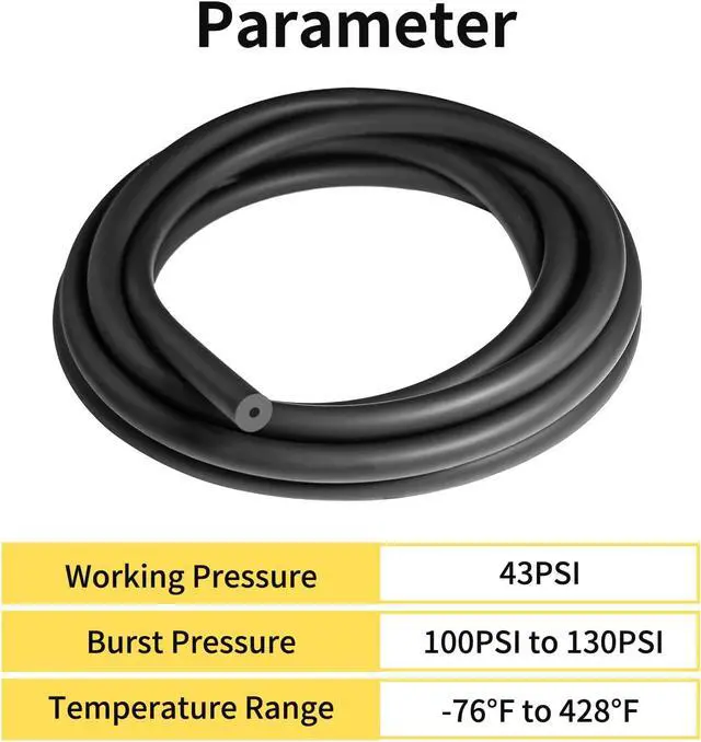 Alt view image 6 of 7 - Silicone Vacuum Hose Kit 10FT 6PCS 1/8" 5/32" 3/16" 1/4" 5/16" 3/8" With Vacuum Connector 12 Sizes 113PCS,Tube Cutter,Matte Black Tubing,Automotive Marine & Industrial Use