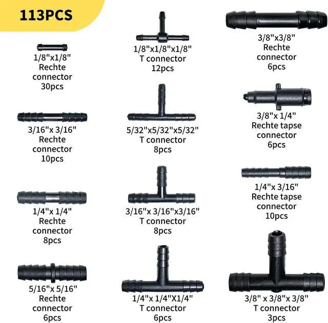 Alt view image 7 of 7 - Silicone Vacuum Hose Kit 10FT 6PCS 1/8" 5/32" 3/16" 1/4" 5/16" 3/8" With Vacuum Connector 12 Sizes 113PCS,Tube Cutter,Matte Black Tubing,Automotive Marine & Industrial Use