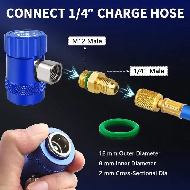 Alt view image 5 of 7 - R1234yf Adapter Kit with Self-Sealing & Puncture R-1234yf Can Tap