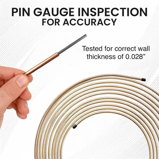Alt view image 2 of 4 - 25 ft. Copper Nickel 3/16" Brake Line Tubing w/metric brake Line invert flare fittings. 10 x 1 mm (Pack of 10 fittings)