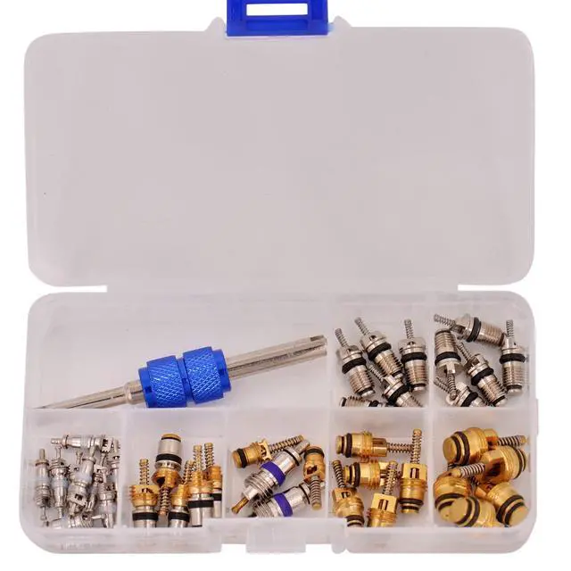 Alt view image 7 of 7 - Car A/C Valve Core, O-Ring & Cap Kit